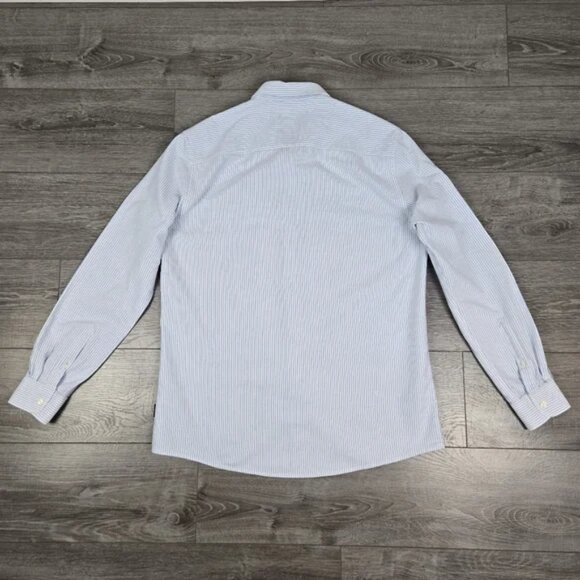 Only & Sons Men's Light Blue & White Striped Button Down Shirt Size XL - Picture 8 of 16